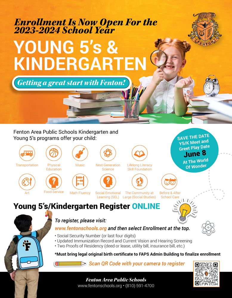 Kindergarten & Y5 Registration Flyer
