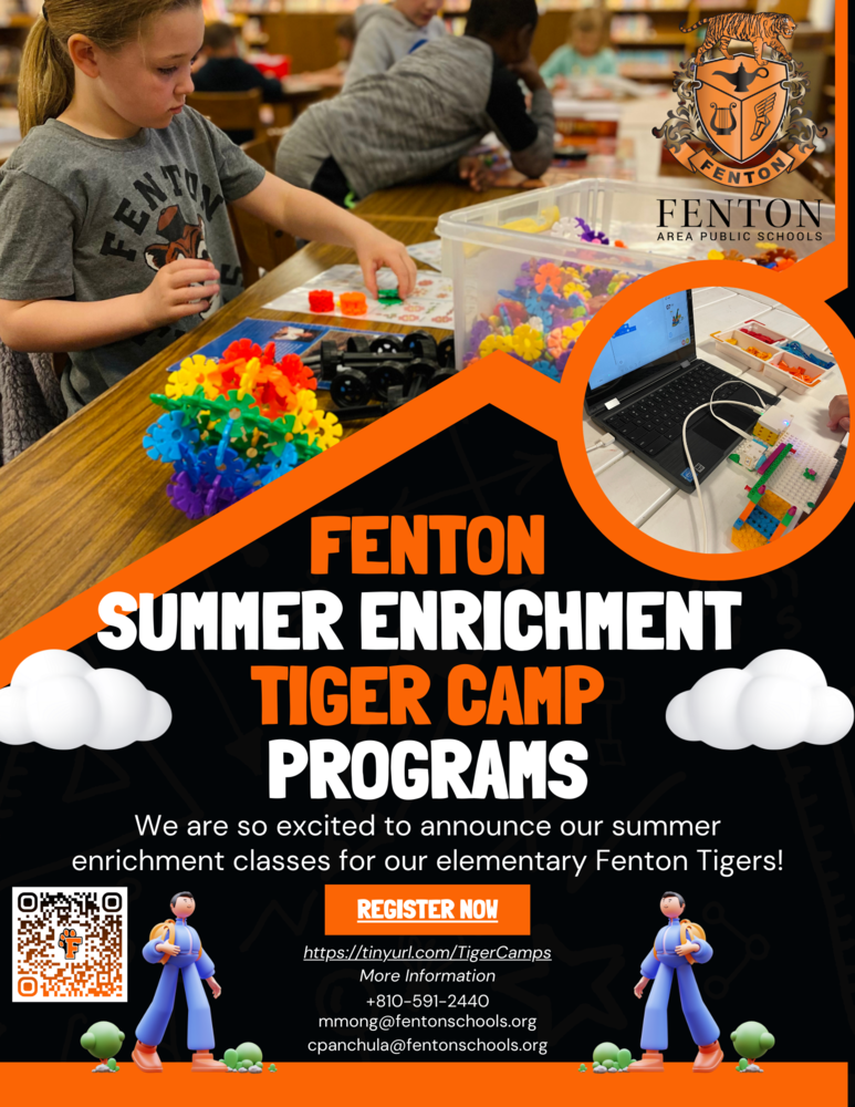 Fenton Summer Enrichment Tiger Camp Program Flyer