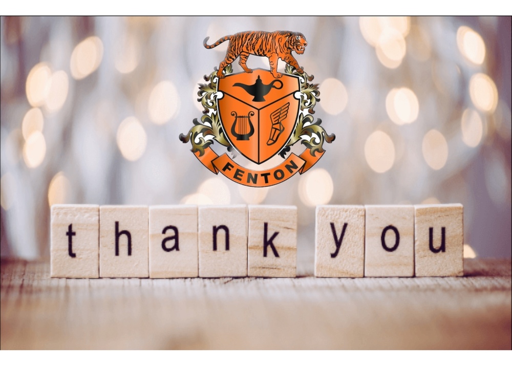 Fenton "Thank You" graphic for Gratitude Video